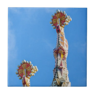 Spires of La Sagrada Familia in Barcelona, Spain Ceramic Tile