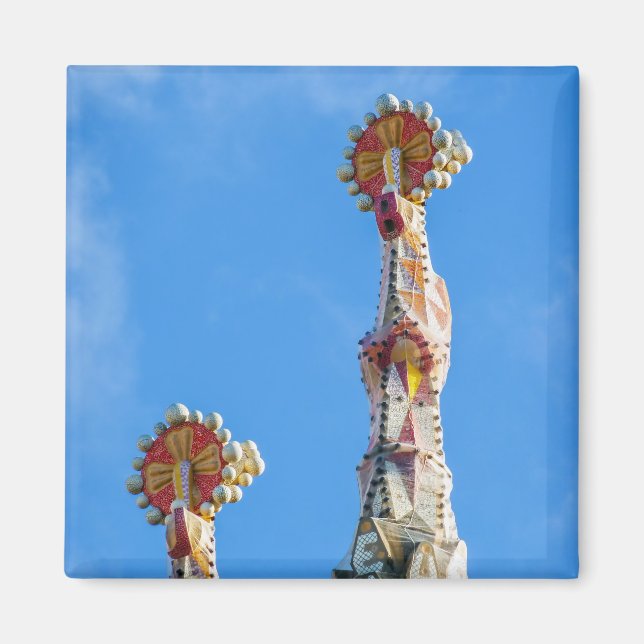 Spires of La Sagrada Familia in Barcelona, Spain Magnet (Front)