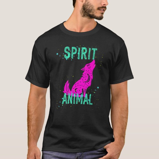 Spirit Animal Celestial Wolf Animals Comfort Cute  T-Shirt (Front)