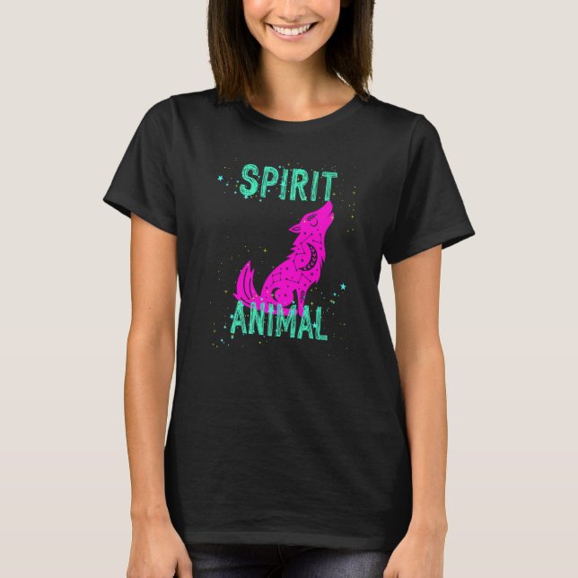 Spirit Animal Celestial Wolf Animals Comfort Cute  T-Shirt (Front)