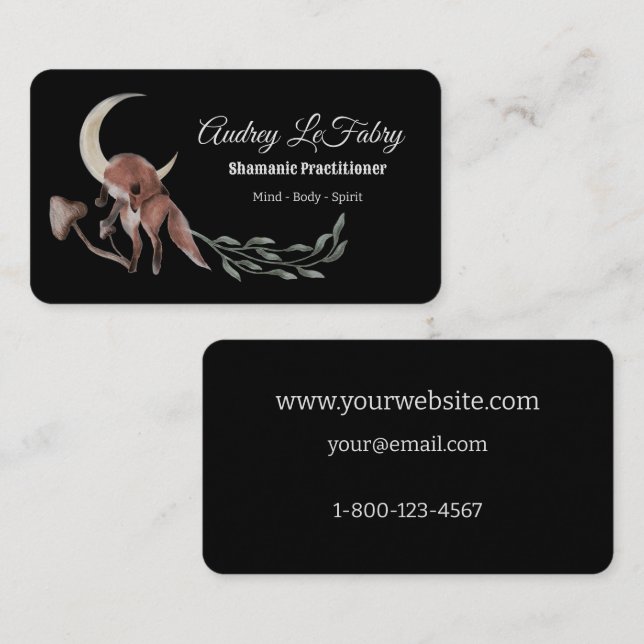 Spirit Animal Fox Shamanic Business Card (Front/Back)