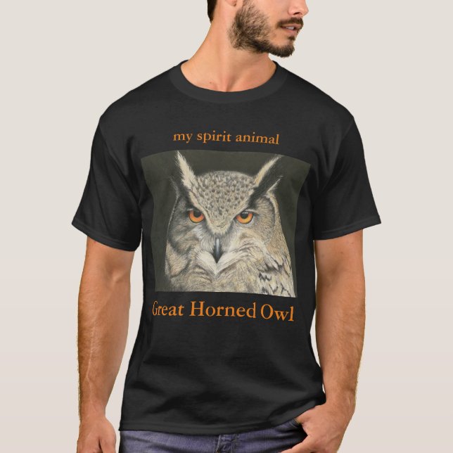 Spirit Animal Great Horned Owl T-Shirt (Front)
