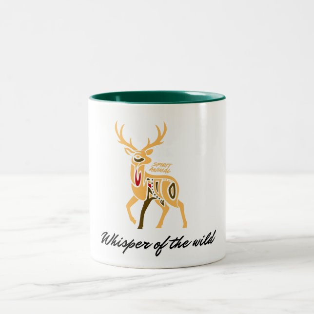 Spirit Animal Hirsch Two-Tone Coffee Mug (Center)