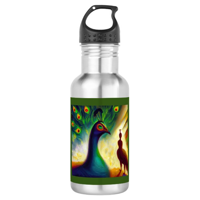 Spirit Animal Peacock 3 532 Ml Water Bottle (Front)