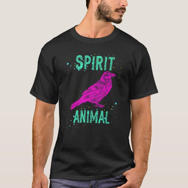 Spirit Animal Raven Lover Pink Animals Comfort Cut T-Shirt (Front)