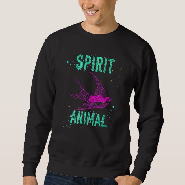 Spirit Animal Swallow Bird Pink Animals Comfort Cu Sweatshirt (Front)