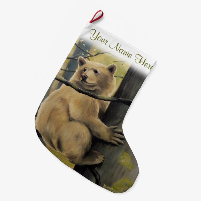 Spirit Bear Christmas Stocking Kermode Stocking (Front (Hanging))
