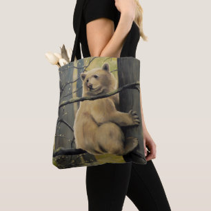 Spirit Bear & Cub Tote Bag Kermode Bear Art Bag