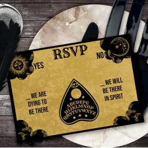 Spirit Board Gothic, Fall & Halloween Wedding RSVP Card
