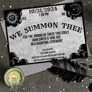 Spirit Board Gothic Halloween Wedding or Shower Invitation