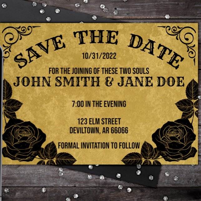 Spirit Board Gothic Halloween Wedding or Shower Save The Date (Creator Uploaded)