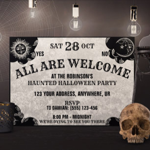 Spirit Board Gothic Spooky Witchy Halloween Party Invitation