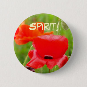 Spirit! buttons Red Oriental Poppy Flower