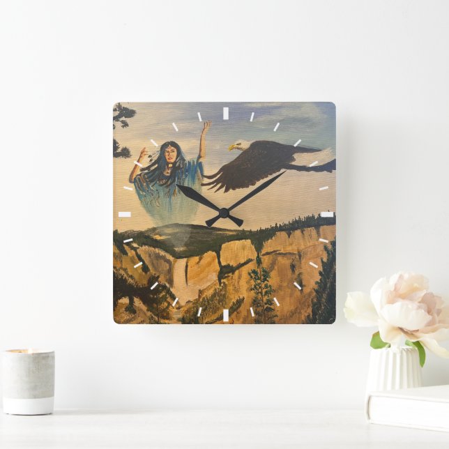 Spirit, by Gary Poling Square Wall Clock (Home)