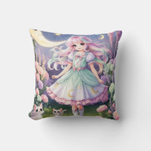 Spirit Cat Pillow – Kawaii Magical Girl Decor