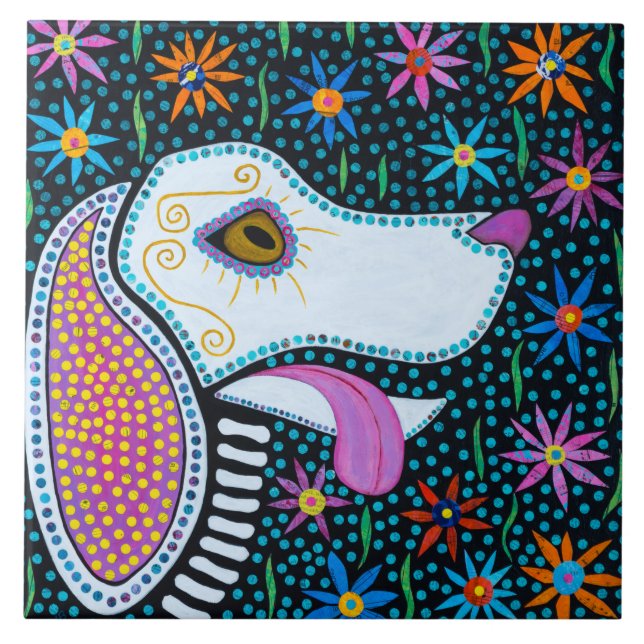 Spirit Dog Ceramic Tile (Front)