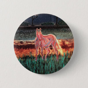 Spirit Dream Horse, Painted 6 Cm Round Badge