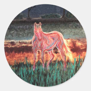 Spirit Dream Horse, Painted Classic Round Sticker