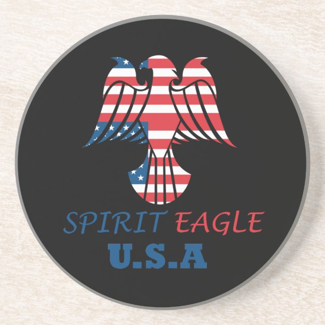 Spirit eagle USA flag Coaster (Front)