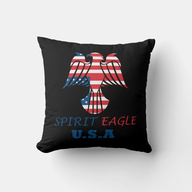 Spirit eagle USA flag Cushion (Front)