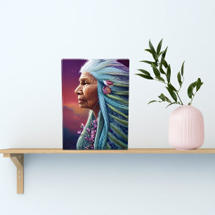 Spirit Elder Native American Fantasy Digital Art Photo Block