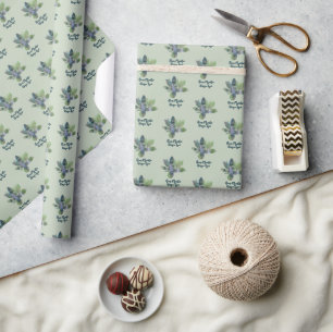 Spirit Green Circle Lotus Flower Nam Myoho Renge Wrapping Paper
