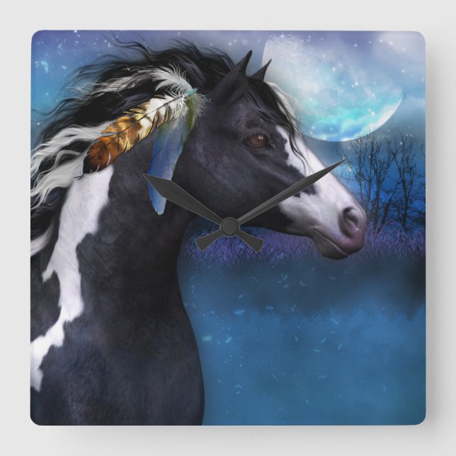 Spirit Horse Fantasy Art Wall Clock (Front)