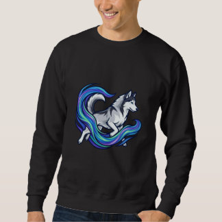 Spirit Husky Electric Blue Aura Graphic Sweatshirt
