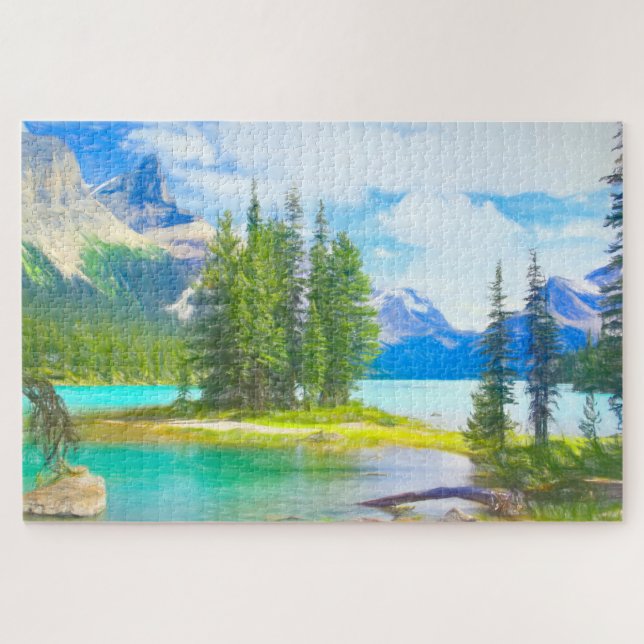 Spirit Island Jasper National Park Canada Jigsaw Puzzle (Horizontal)