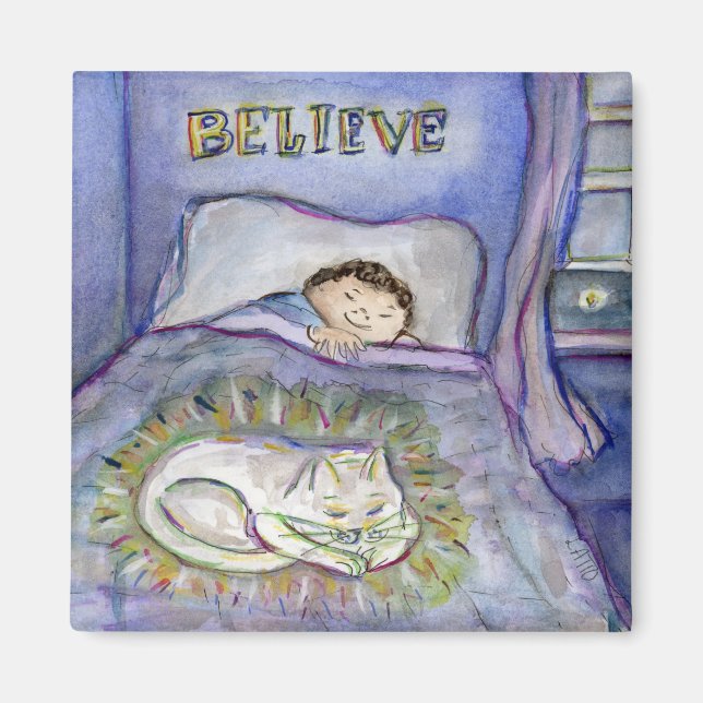 Spirit Kitty Cat Pet Grief Art Magnets (Front)