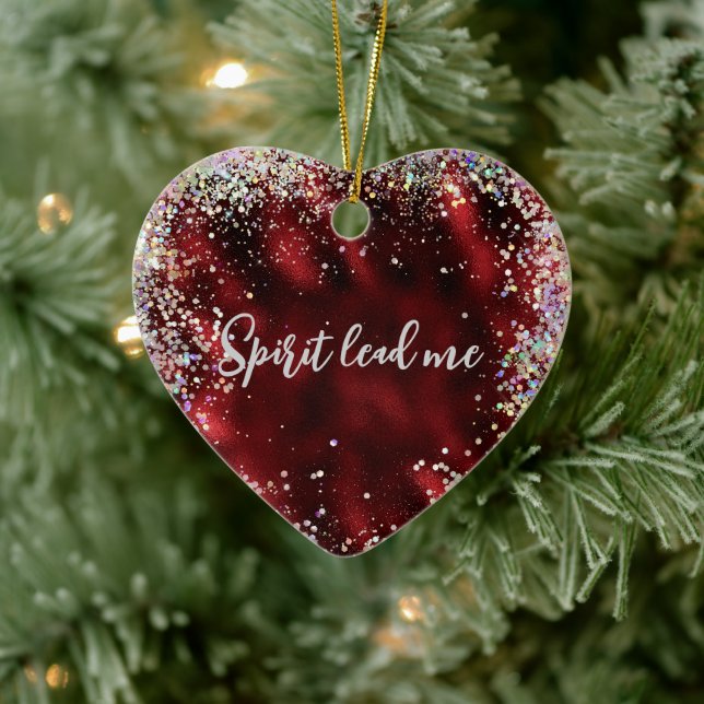 Spirit Lead Me Quote Ceramic Ornament (Tree)
