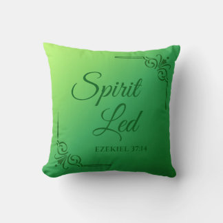 Spirit Led Ezekiel 37:14 Green Cushion
