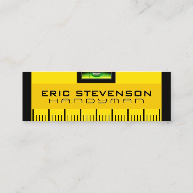 Spirit level faux looks mini business card (Front)