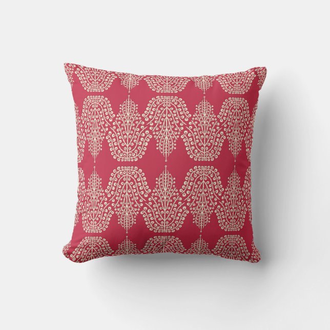 SPIRIT LINEAR poinsettia magnolia Cushion (Front)