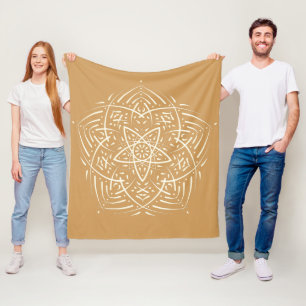 Spirit Mandala Elfenbein Sandbrown Fleece Blanket