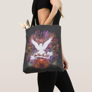 Spirit of 1776 God Bless the USA Fireworks Tote Bag
