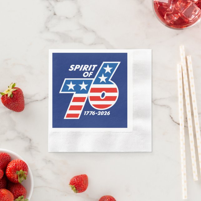Spirit of 76 - America's 250th Birthday 1776-2026 Napkin (Insitu)