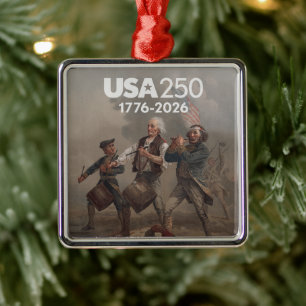 Spirit of 76 - America's 250th Birthday Metal Ornament