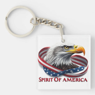 Spirit of America American Flag Patriotic Key Ring
