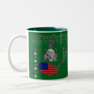 Spirit of American independence forest green Two-Tone Coffee Mug