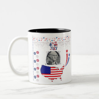 Spirit of American independence white Two-Tone Coffee Mug