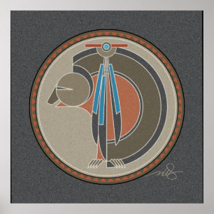 Spirit Of Bear grey background Poster