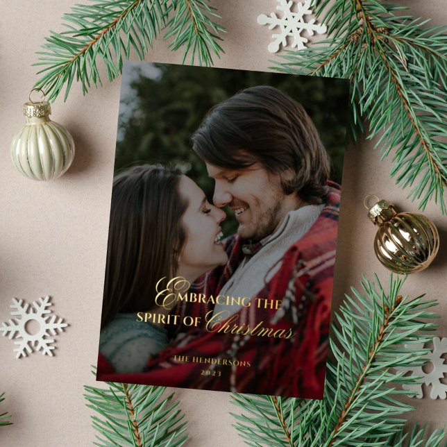 Spirit of Christmas Gold Foil Holiday Card (Creator Uploaded)