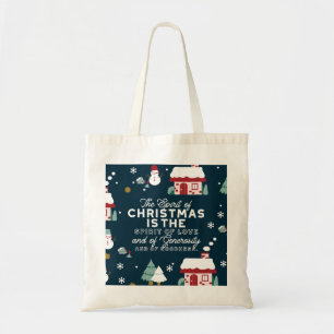 Spirit of Christmas Quote Tote Bag