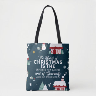 Spirit of Christmas Quote Tote Bag