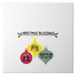 Spirit of Christmas Trio of Religious Ornaments Ceramic Tile