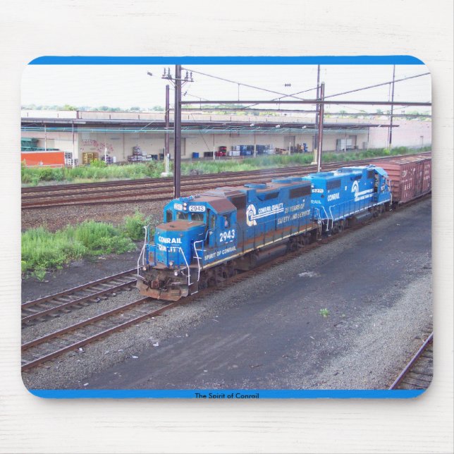 Spirit of Conrail - GP38 - PRR #2943 in Blue Paint Mouse Pad (Front)