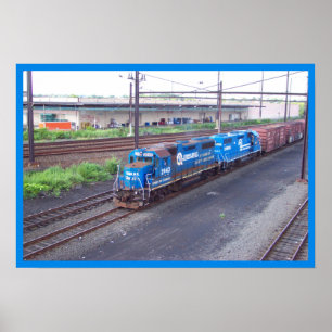 Spirit of Conrail - GP38 - PRR #2943 in Blue Paint Poster