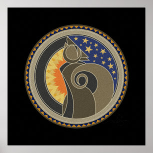 Spirit Of Coyote black background Poster