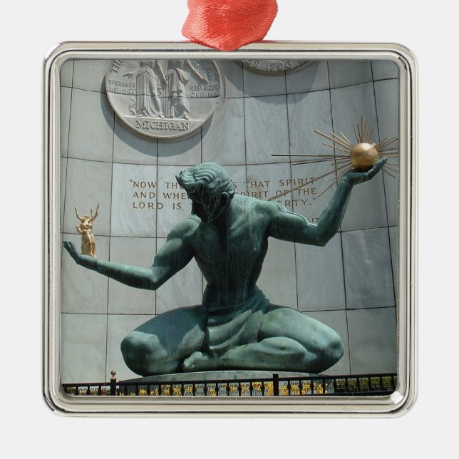 Spirit of Detroit Holiday Ornament (Front)
